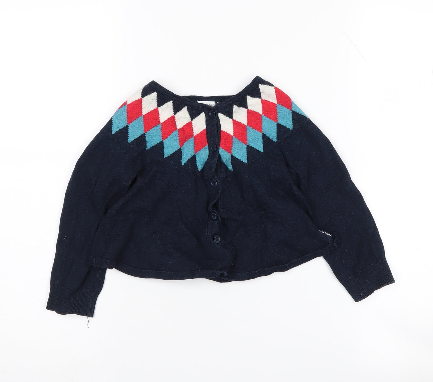 Polarn O. Pyret Girls' Multicoloured Argyle Cardigan 2-3 Years