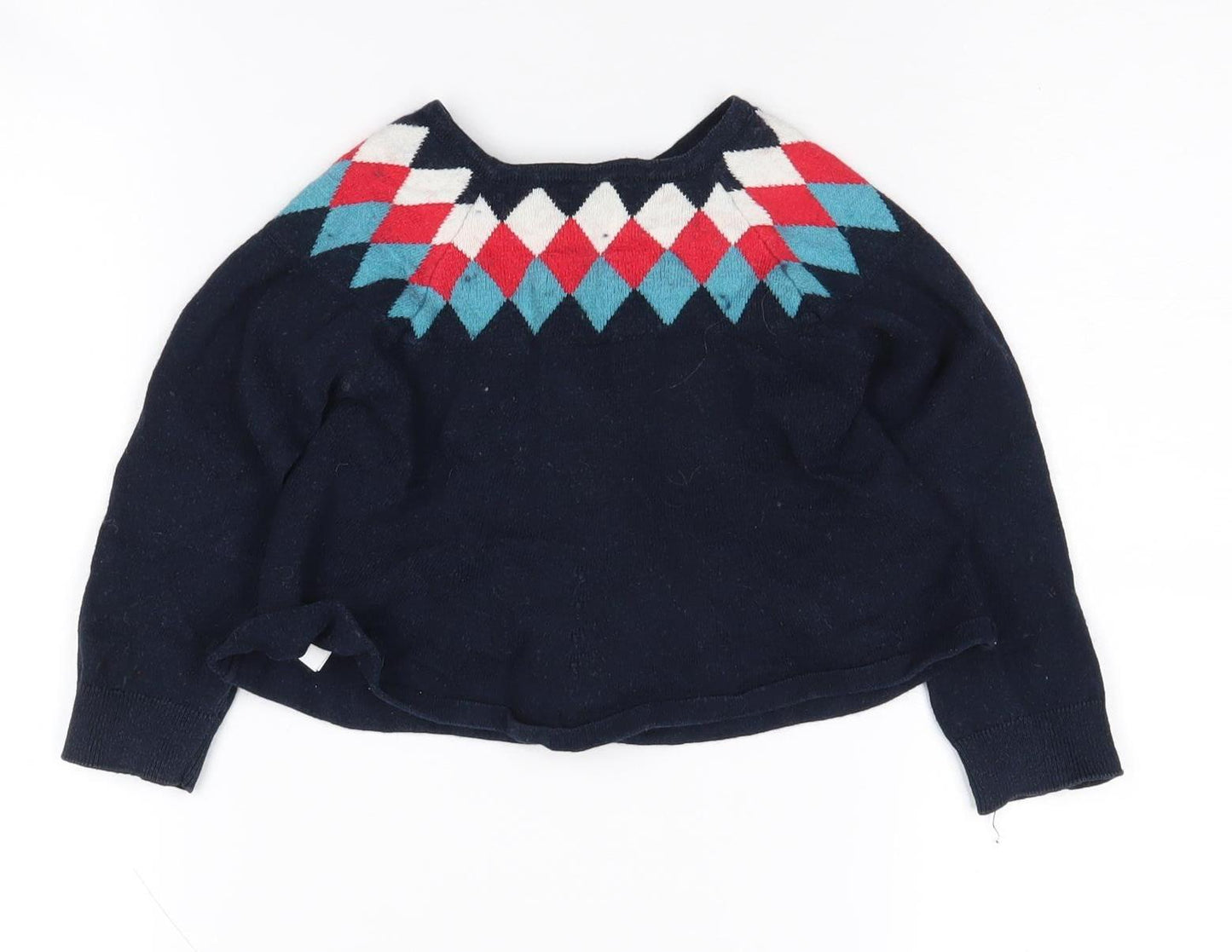 Polarn O. Pyret Girls' Multicoloured Argyle Cardigan 2-3 Years