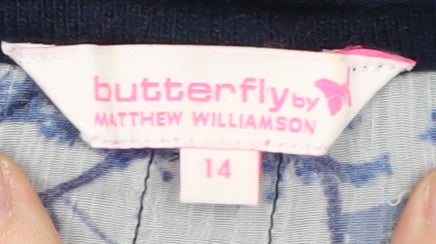 Butterfly by Matthew Williamson Women's Blue Floral Shift Dress