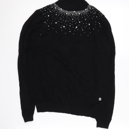 Emreco Women's Black High Neck Jumper Size 12