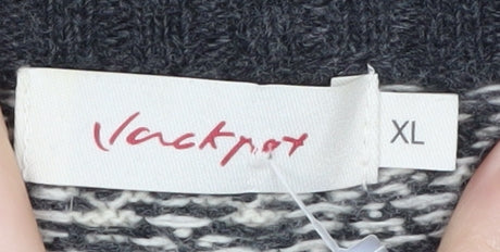 Jackpot Women's Grey Fair Isle Vest XL