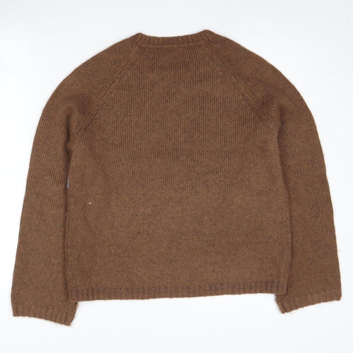 Marks and Spencer Women's Brown Argyle Knit Jumper, Size S