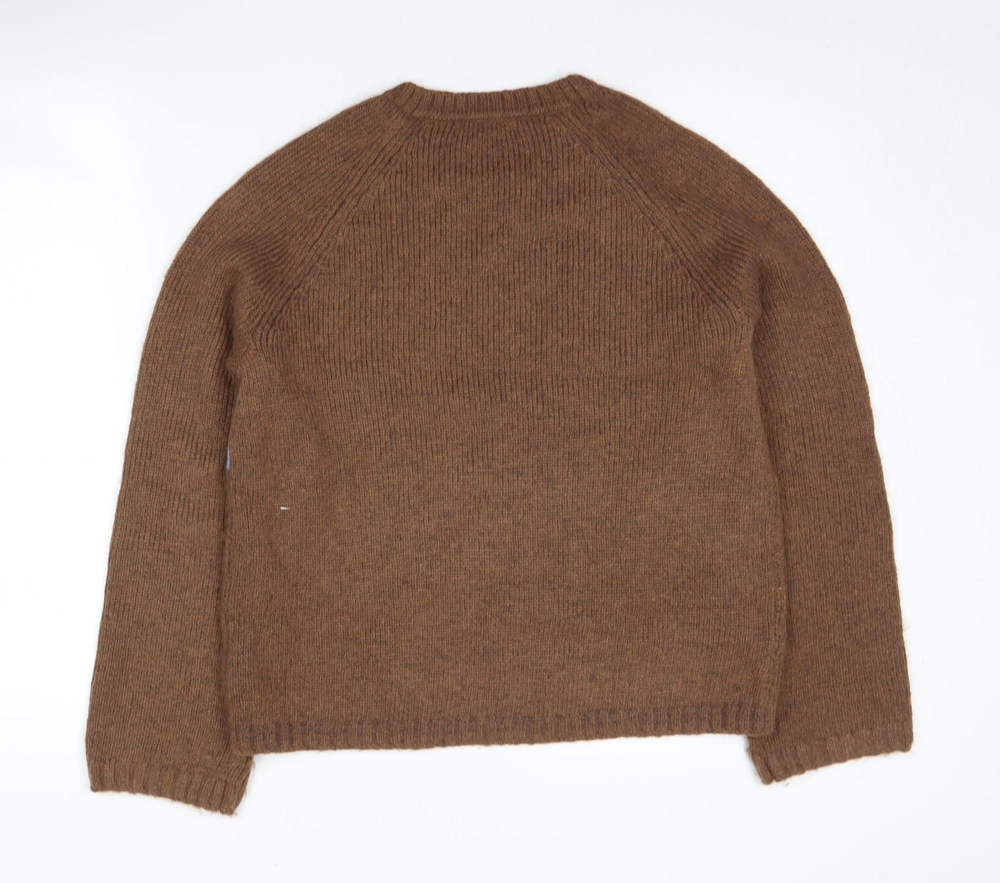 Marks and Spencer Women's Brown Argyle Knit Jumper, Size S