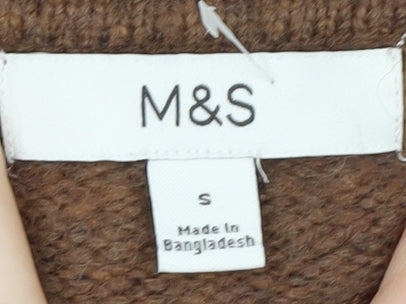 Marks and Spencer Women's Brown Argyle Knit Jumper, Size S
