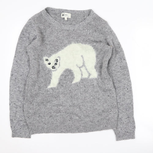 Next Women's Grey Animal Knit Pullover Jumper Size 10
