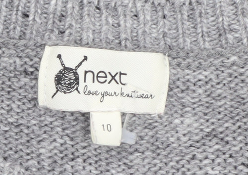 Next Women's Grey Animal Knit Pullover Jumper Size 10