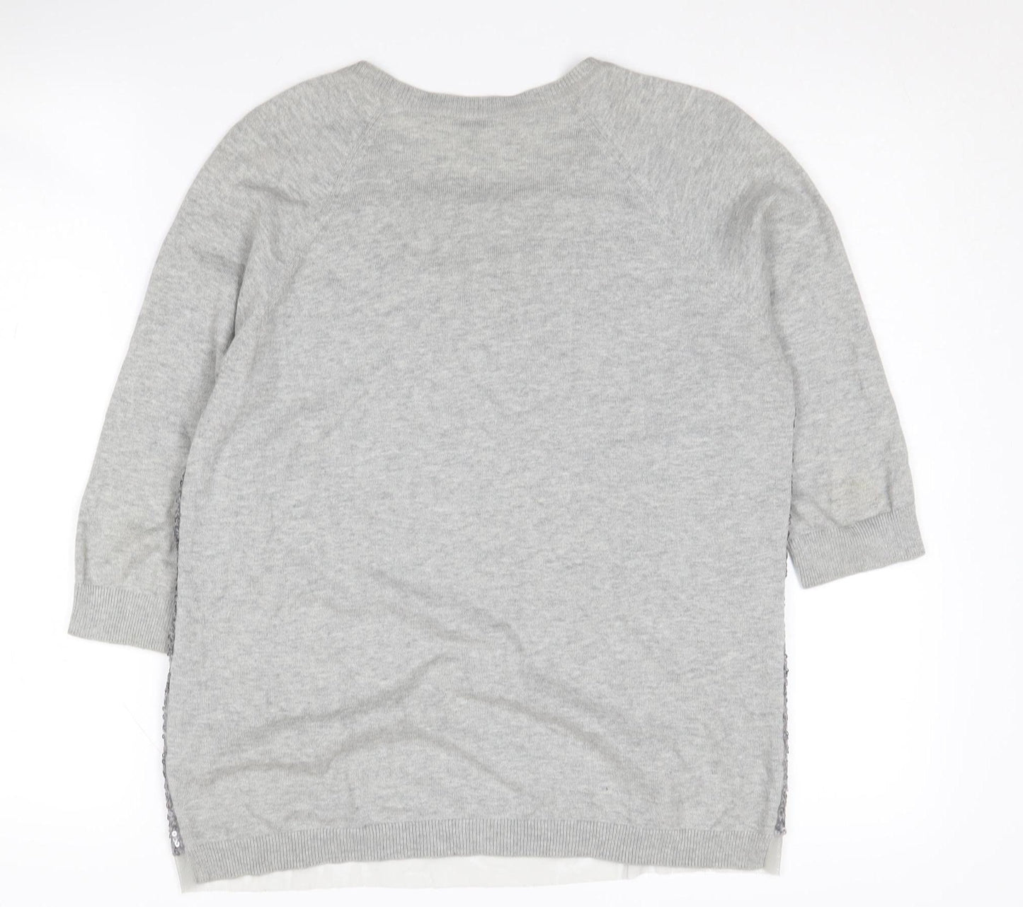 Whistles Women's Grey Sequin Pullover Jumper Size 2