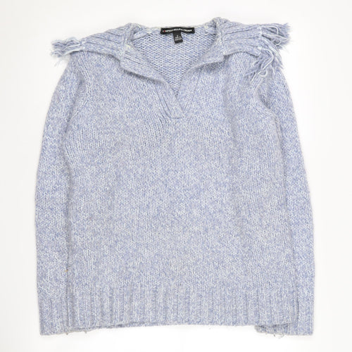 Ellen Tracy Women's Blue Medium Chunky-Knit Jumper