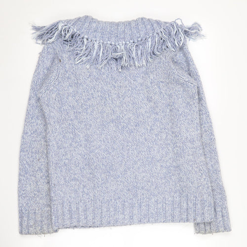 Ellen Tracy Women's Blue Medium Chunky-Knit Jumper