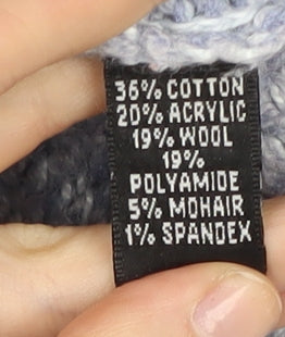 Ellen Tracy Women's Blue Medium Chunky-Knit Jumper