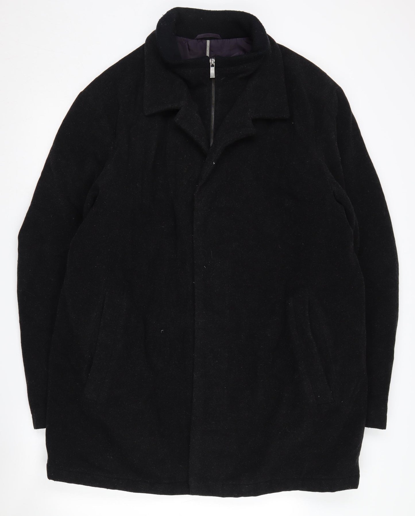 Guise Men's Black Wool Blend XL Overcoat