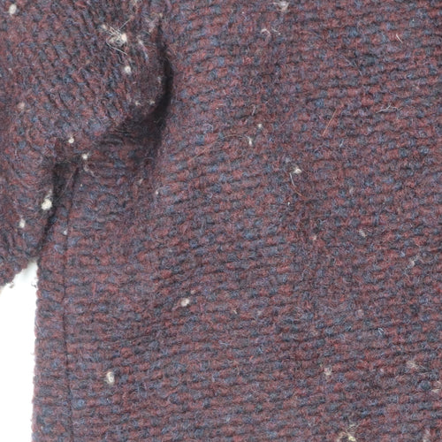 H&M Women's Purple Long Wool Overcoat, Size S, Casual Style