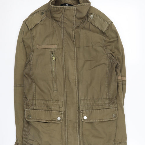 H&M Women's Green Military Jacket Size 10 Casual
