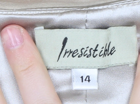 Irresistible Women Beige Silk Dress Size 14