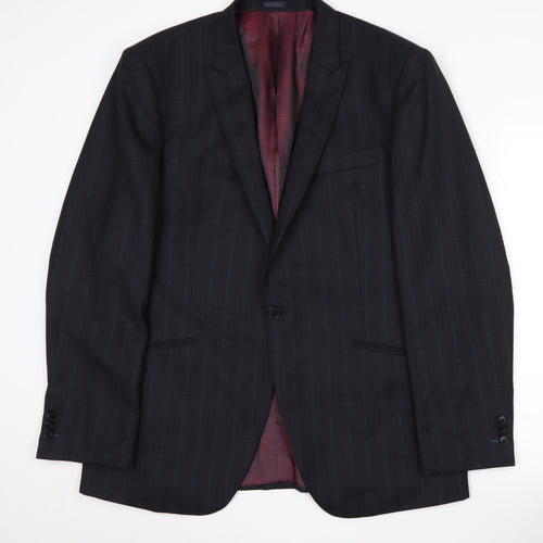 Next Men's Blue Striped Blazer, Size 44R, Formal
