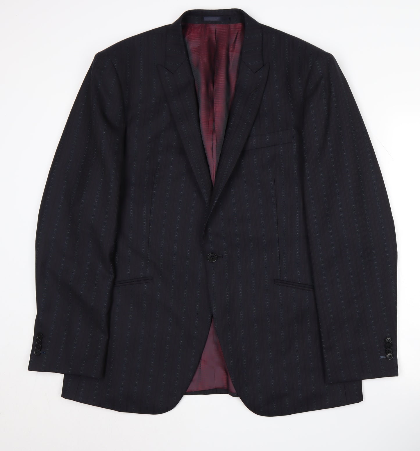 Next Men's Blue Striped Blazer, Size 44R, Formal