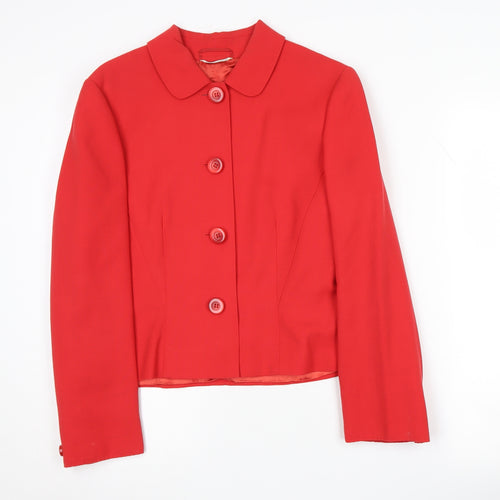 Sportmax Women's Red Wool Suit Jacket Size 12