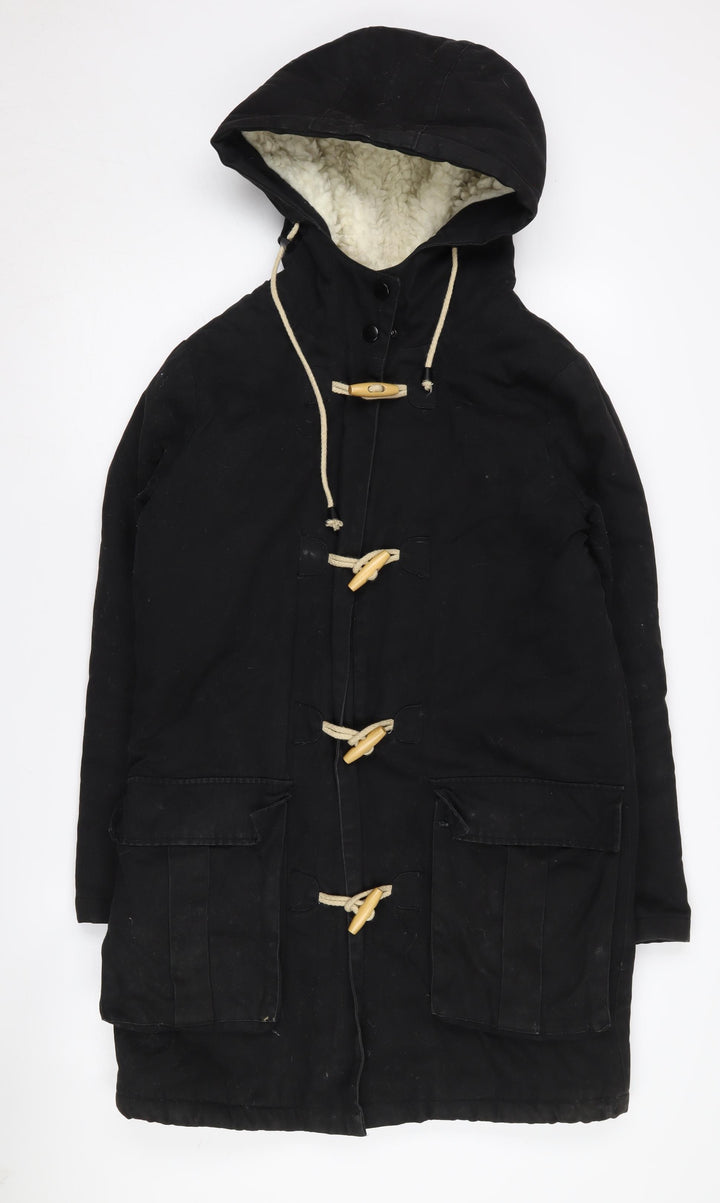 BDG Women's Black Toggle Long Coat S Casual