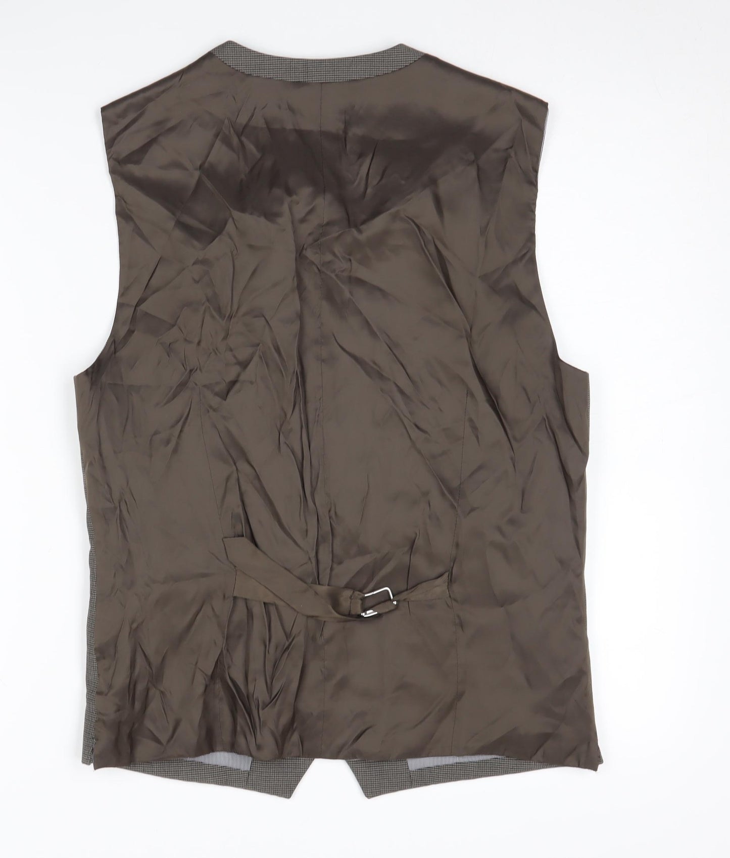 Next Men's Brown Waistcoat 38 Check Regular Fit