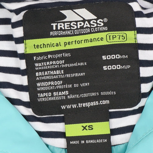 Trespass Blue Waterproof Rain Jacket XS Unisex