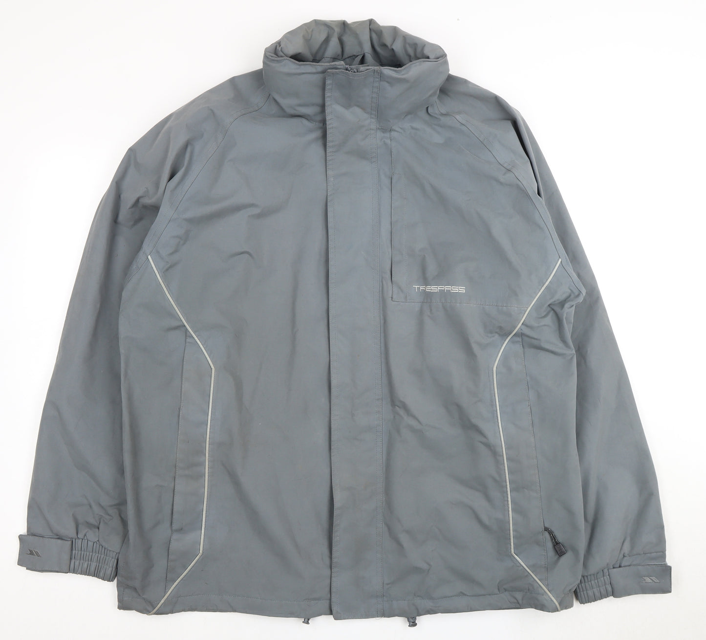 Trespass Men's Grey Waterproof Rain Coat Jacket L