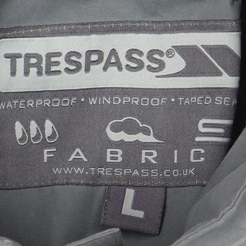 Trespass Men's Grey Waterproof Rain Coat Jacket L