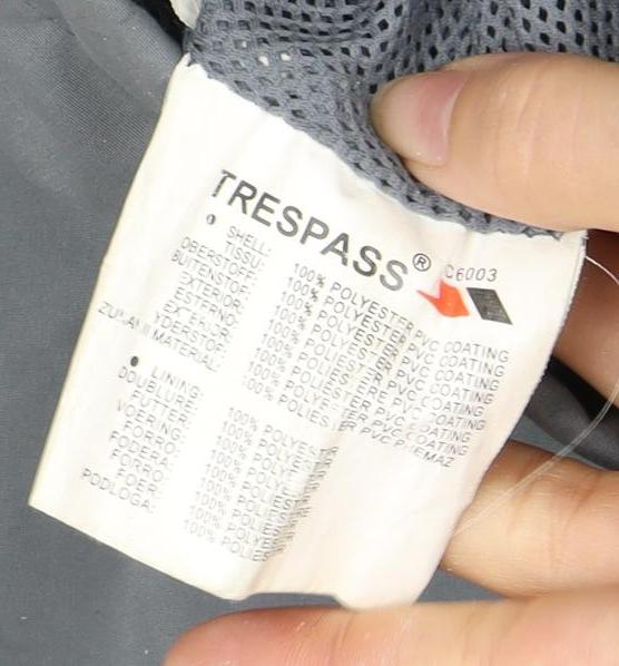 Trespass Men's Grey Waterproof Rain Coat Jacket L