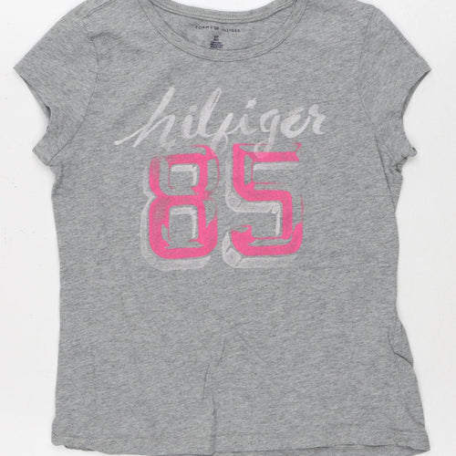 Tommy Hilfiger Girls Grey Graphic T-Shirt M