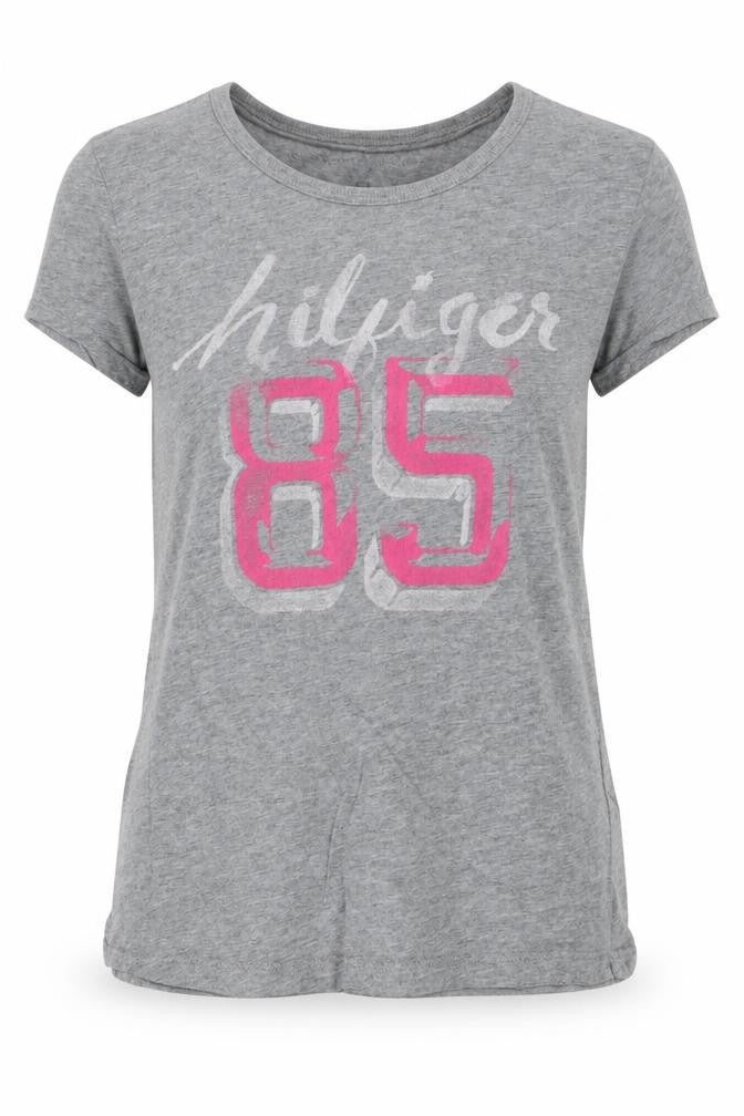 Tommy Hilfiger Girls Grey Graphic T-Shirt M