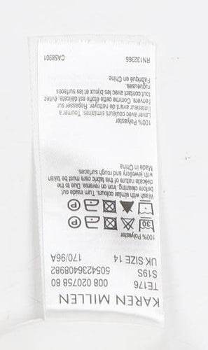 Karen Millen Women's White Lace Sleeve Blouse Size 14