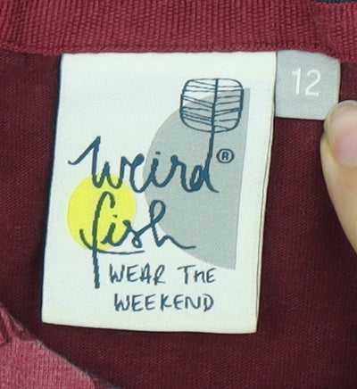 Weird Fish Women's Red Floral Dress Size 12