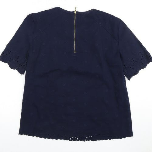 Whistles Women's Blue Short Sleeve Top UK 10