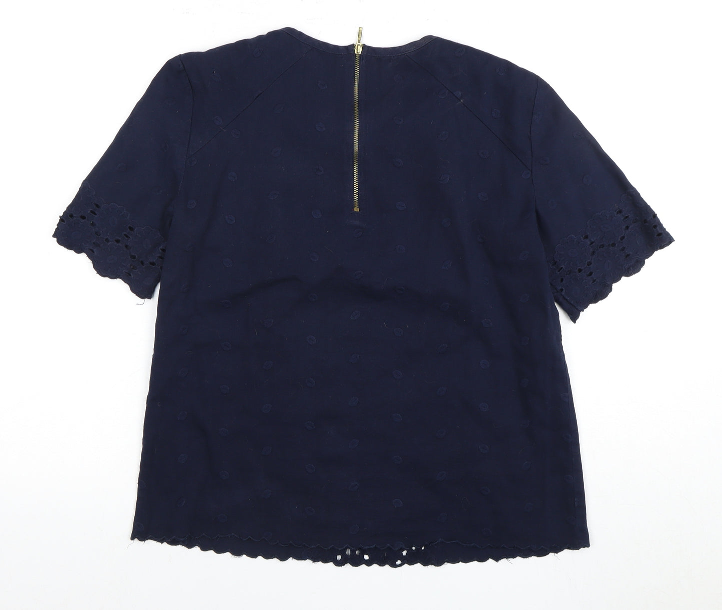 Whistles Women's Blue Short Sleeve Top UK 10