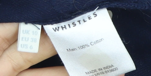 Whistles Women's Blue Short Sleeve Top UK 10