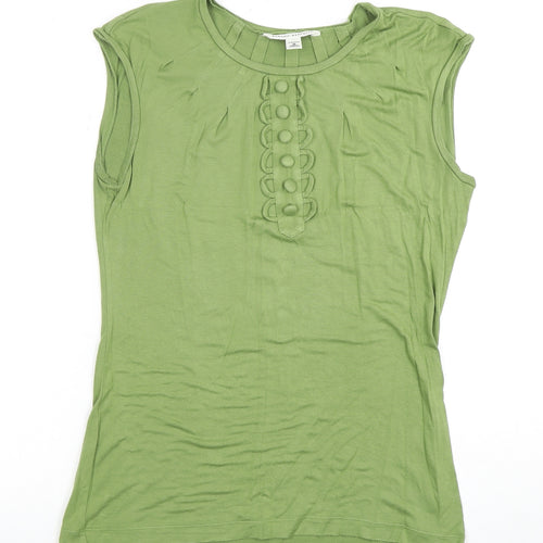 Banana Republic Women's Green Sleeveless Top M