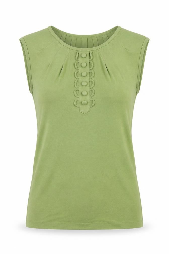 Front view of Banana Republic Women's Green Sleeveless Top M
