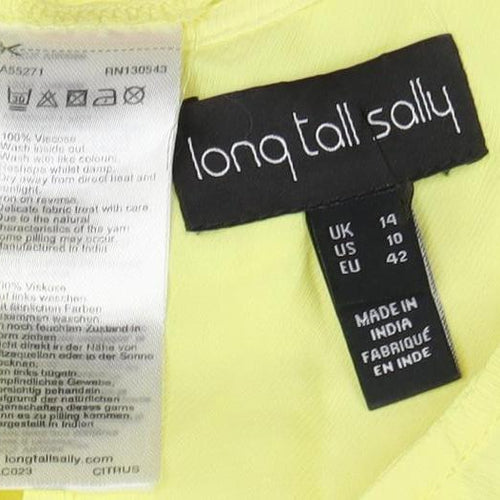 Long Tall Sally Women's Yellow Blouse Size 14 Casual Summer