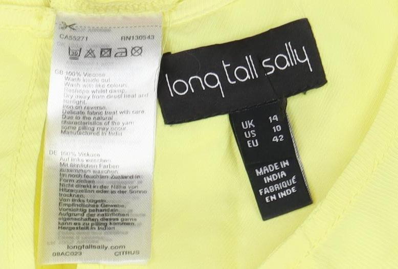 Long Tall Sally Women's Yellow Blouse Size 14 Casual Summer