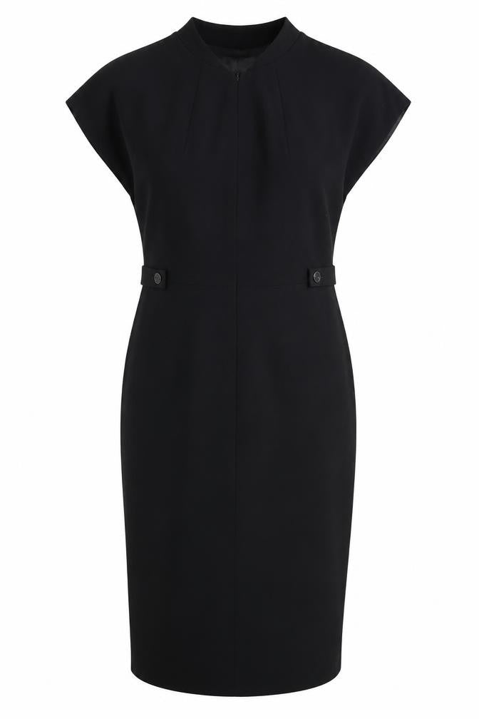 Front view of T.M. Lewin Women's Black Sheath Dress, size 10