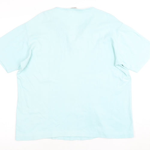 Millburn Women's Blue V-Neck Cotton T-Shirt, Size 22