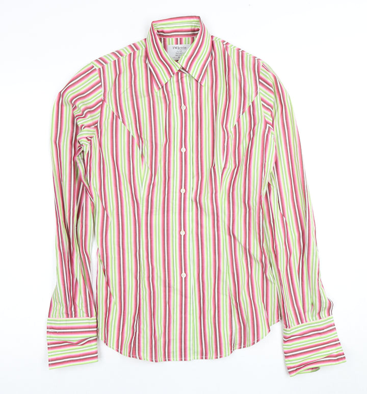 TM Lewin Women's Striped Button-Up Shirt Multicoloured Size 8