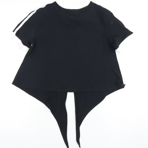 Adidas Women's Black Cropped T-Shirt Size 6