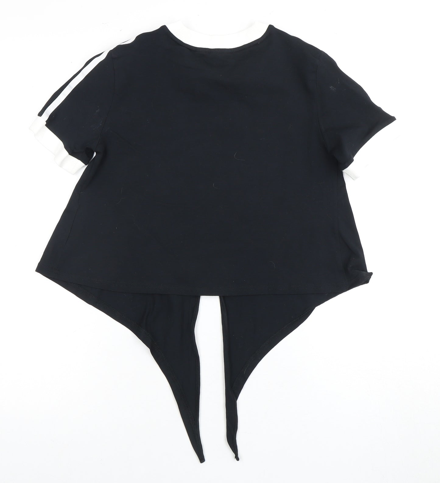 Adidas Women's Black Cropped T-Shirt Size 6