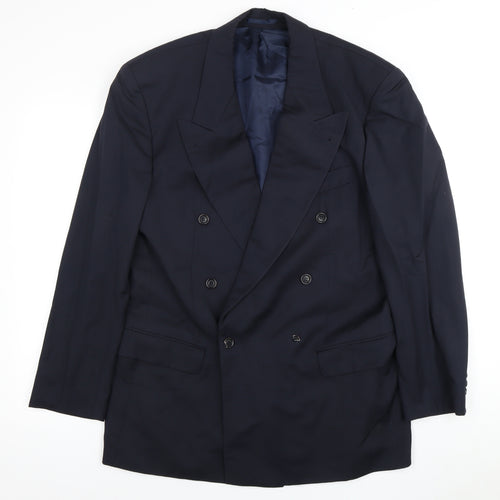 Cecil Gee Men's Blue Double-Breasted Blazer 40R