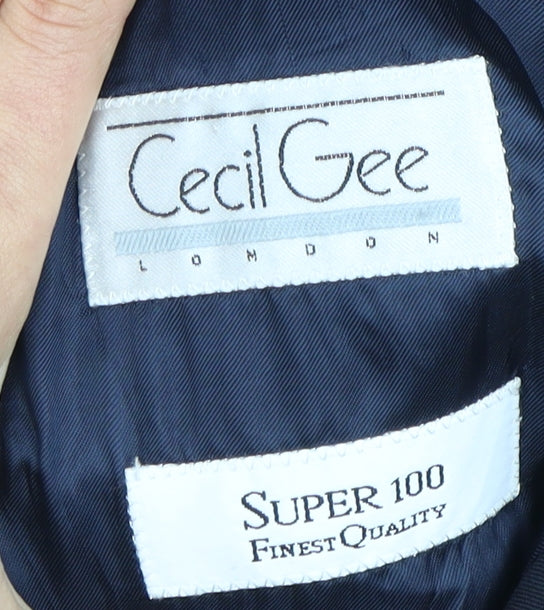 Cecil Gee Men's Blue Double-Breasted Blazer 40R
