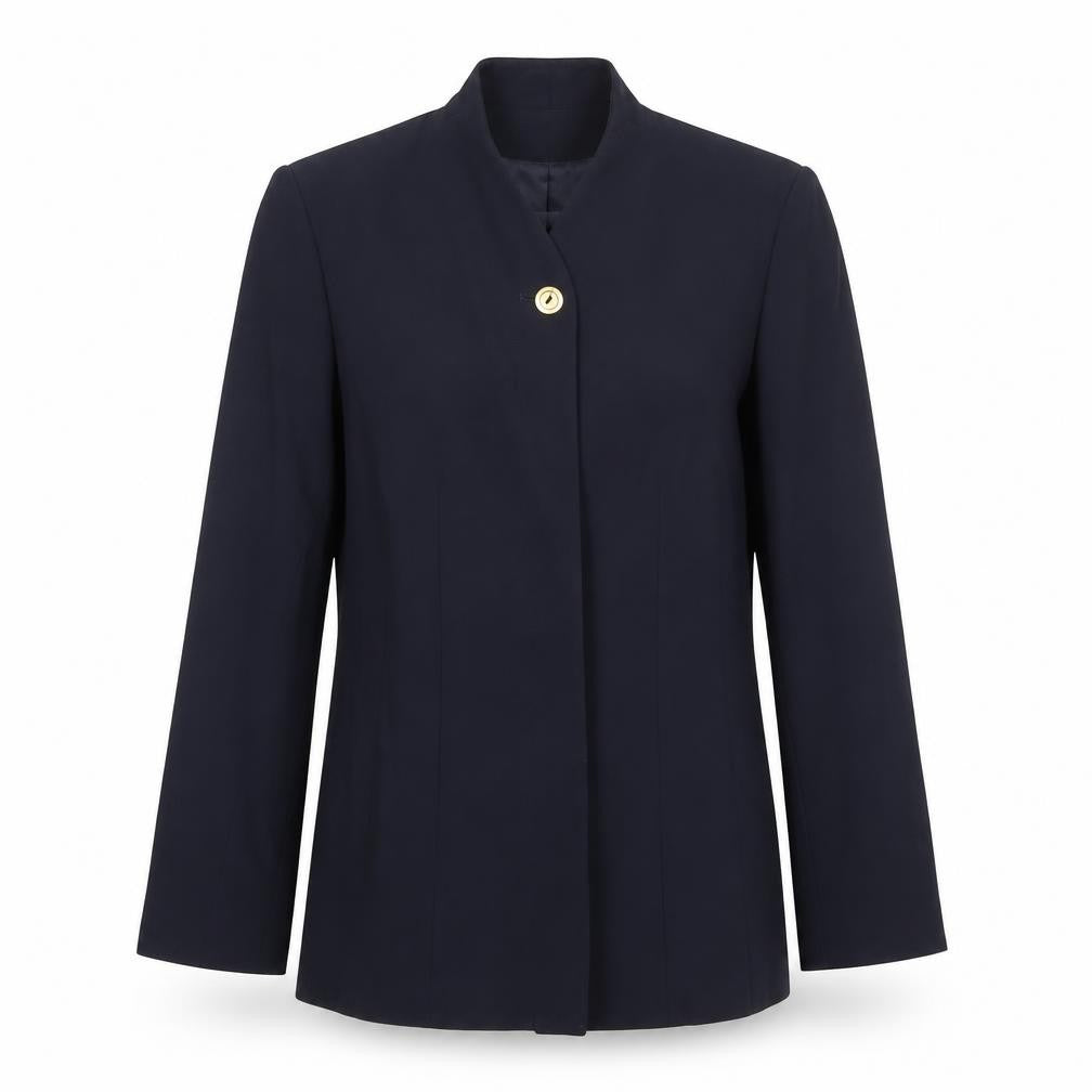 Front view of Viyella Women's Petite Navy Blazer, size 8