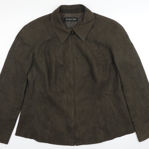 Jacques Vert Women's Brown Zip Jacket, Size 16