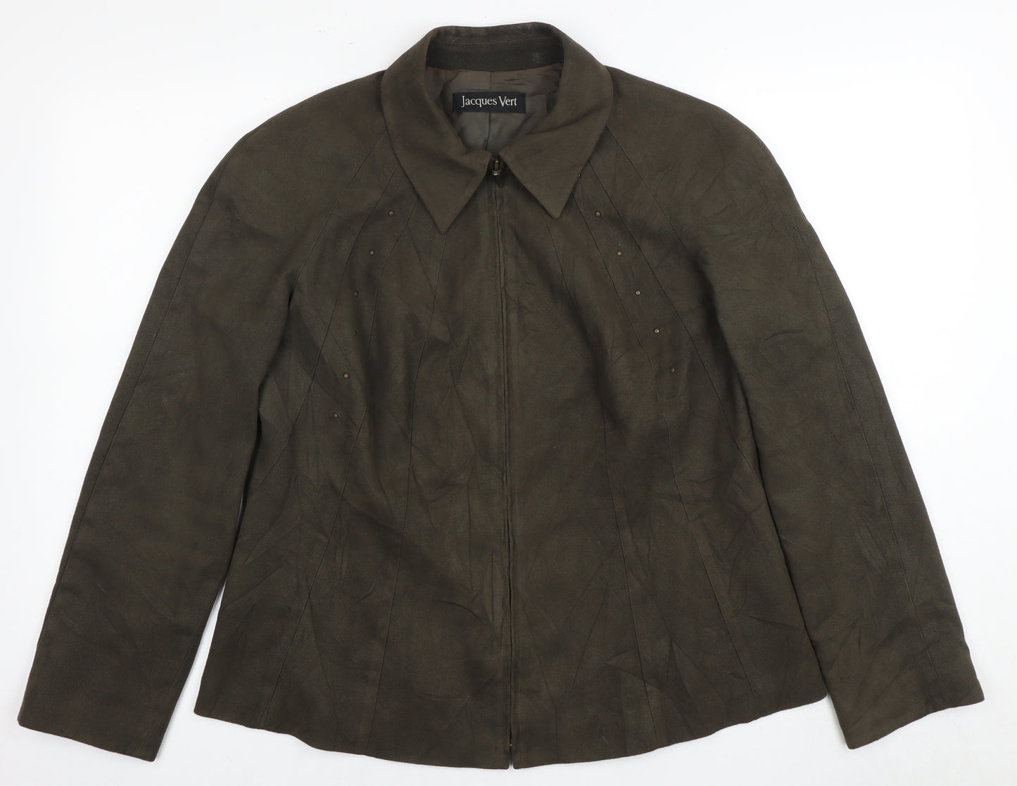 Jacques Vert Women's Brown Zip Jacket, Size 16