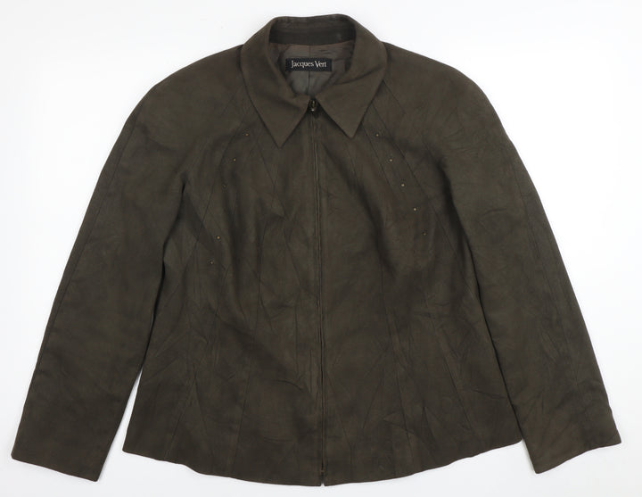 Jacques Vert Women's Brown Zip Jacket, Size 16
