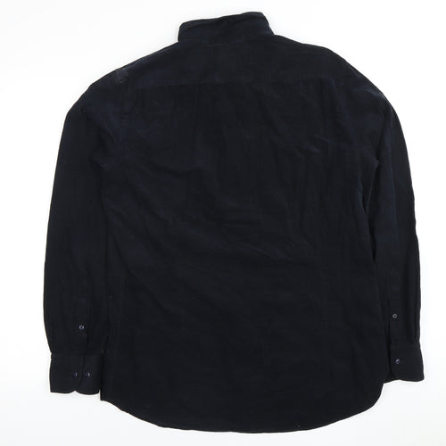 Macannu Dali Men's Black Long Sleeve Cotton Shirt